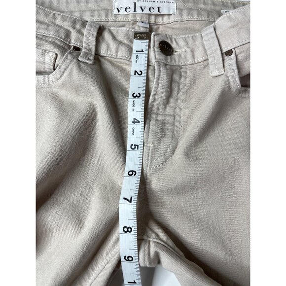 Velvet Graham & Spencer Toni Skinny Jeans Women’s 27 4 Tan Stretch - Picture 11 of 12